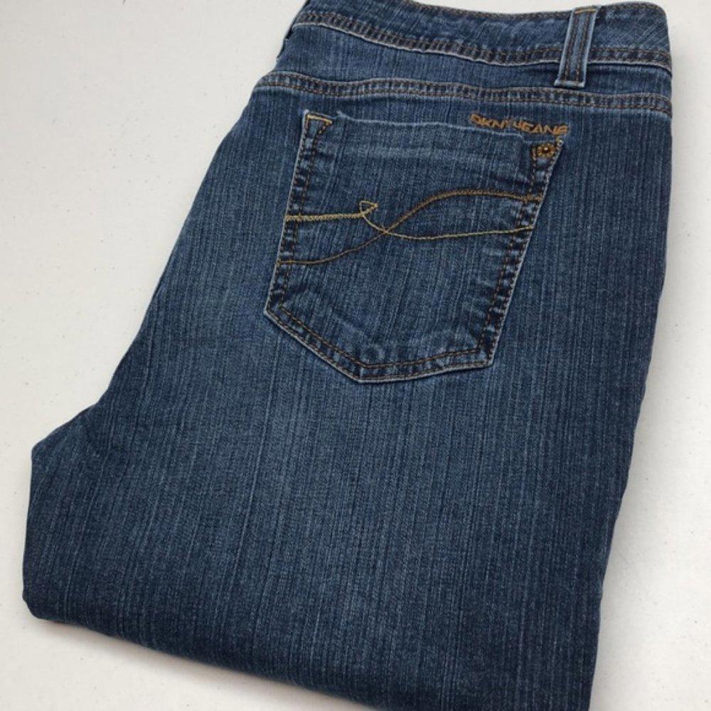 VINTAGE DKNY STRAIGHT CUT JEANS 16/34x30 99% COTTON ⭐